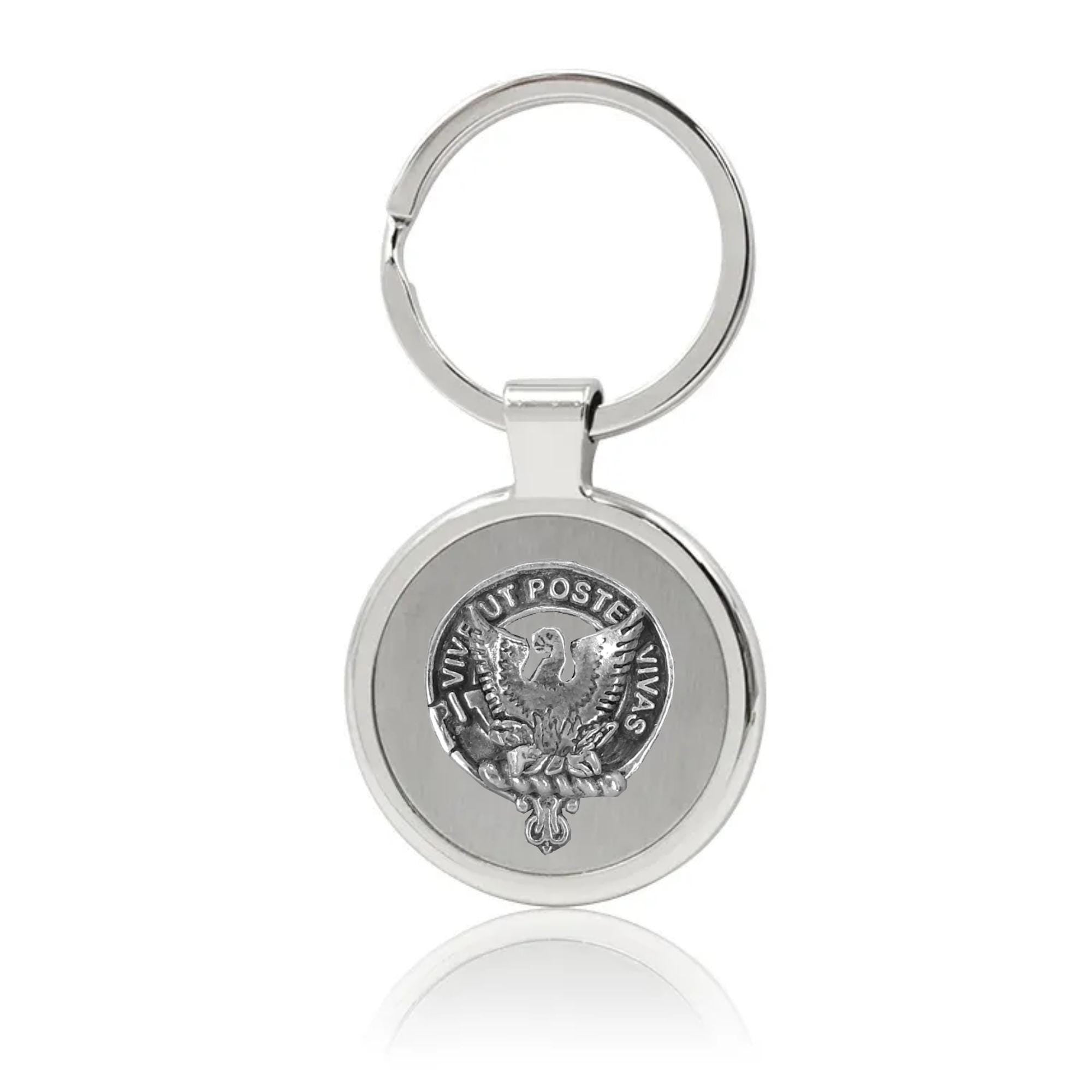 Johnston Caskieben Clan Crest Stainless Steel Key Ring