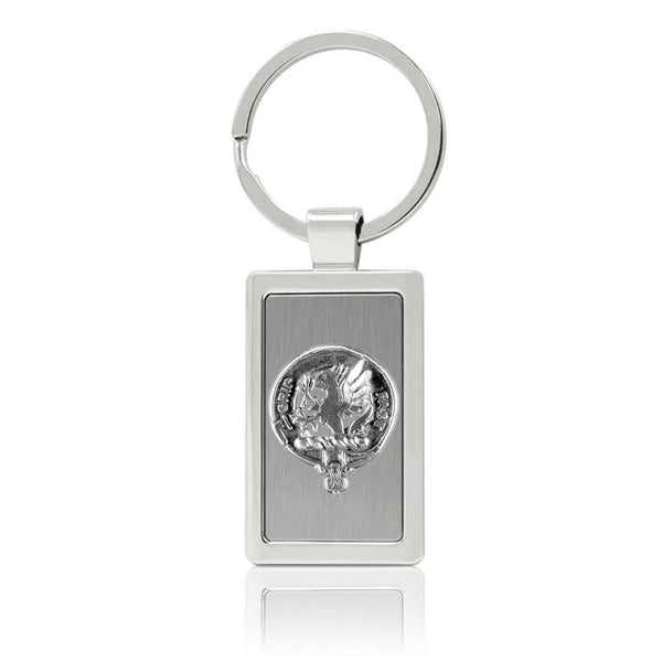 Leslie Clan Crest Stainless Steel Key Ring