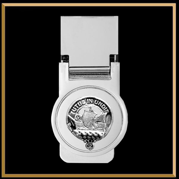 Wood Scottish Clan Crest Money Clip