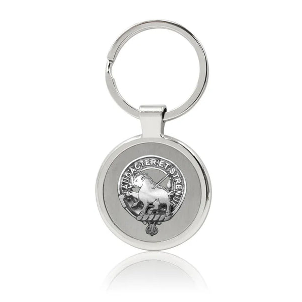 Pollock Clan Crest Stainless Steel Key Ring