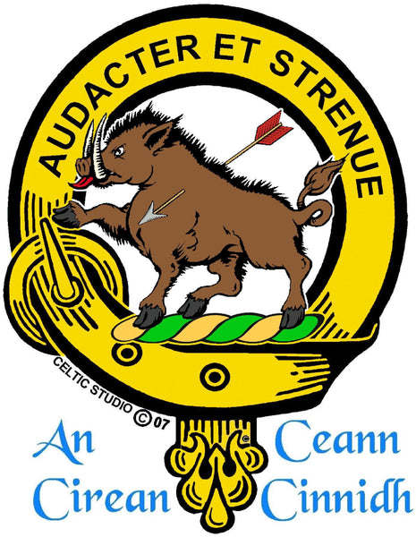 Pollock Clan Crest Stainless Steel Key Ring