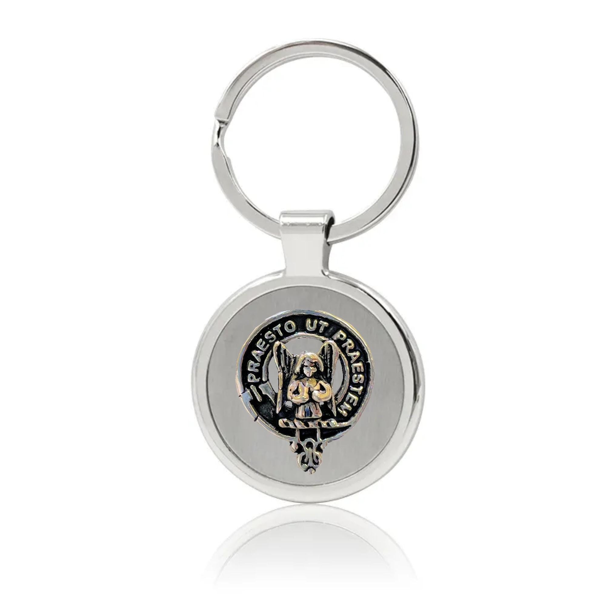 Preston Clan Crest Stainless Steel Key Ring