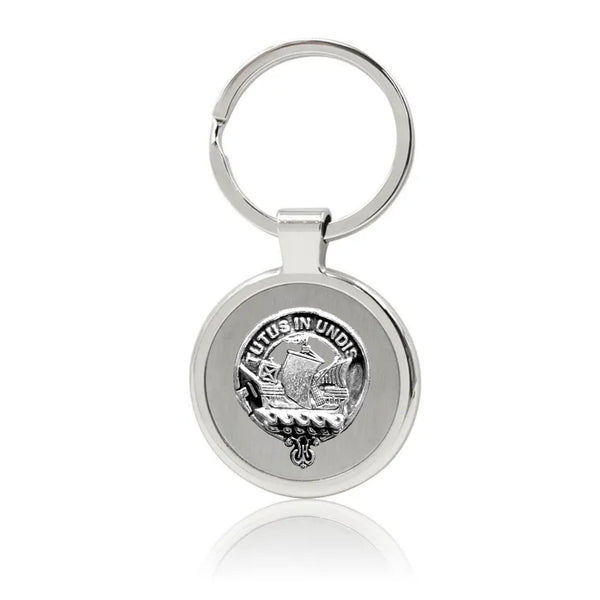 Wood Clan Crest Stainless Steel Key Ring