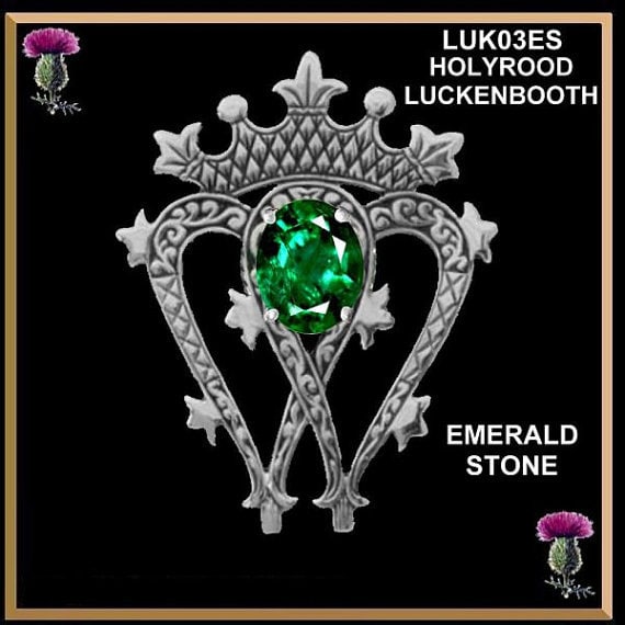 Scottish Luckenbooth Holyrood Brooch With Gemstone