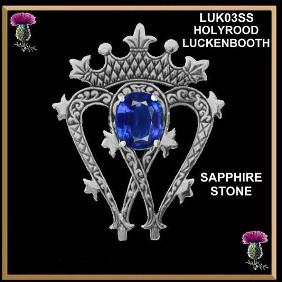 Scottish Luckenbooth Holyrood Brooch With Gemstone