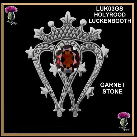 Scottish Luckenbooth Holyrood Brooch With Gemstone