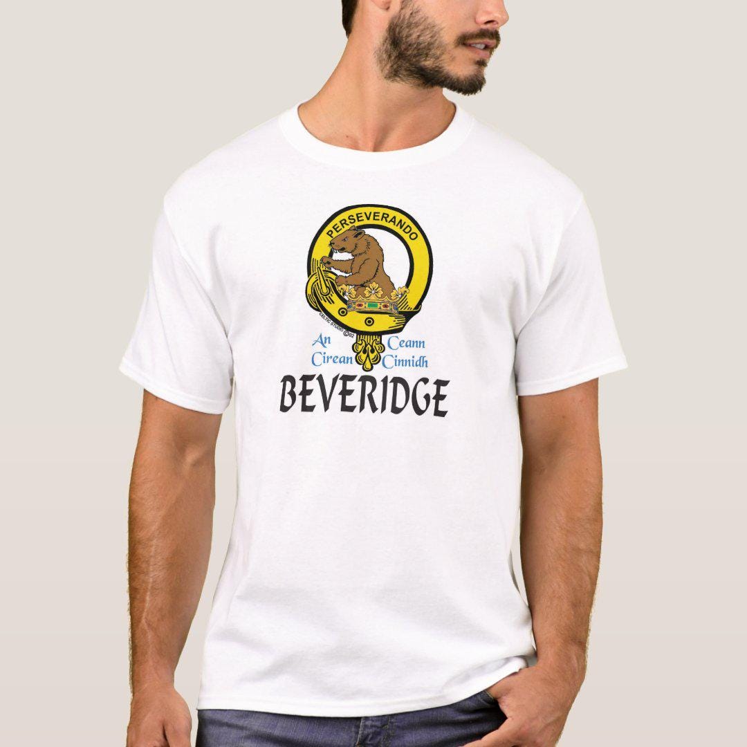 Beveridge Scottish Clan Crest Full T-Shirt, Family Crest Shirt