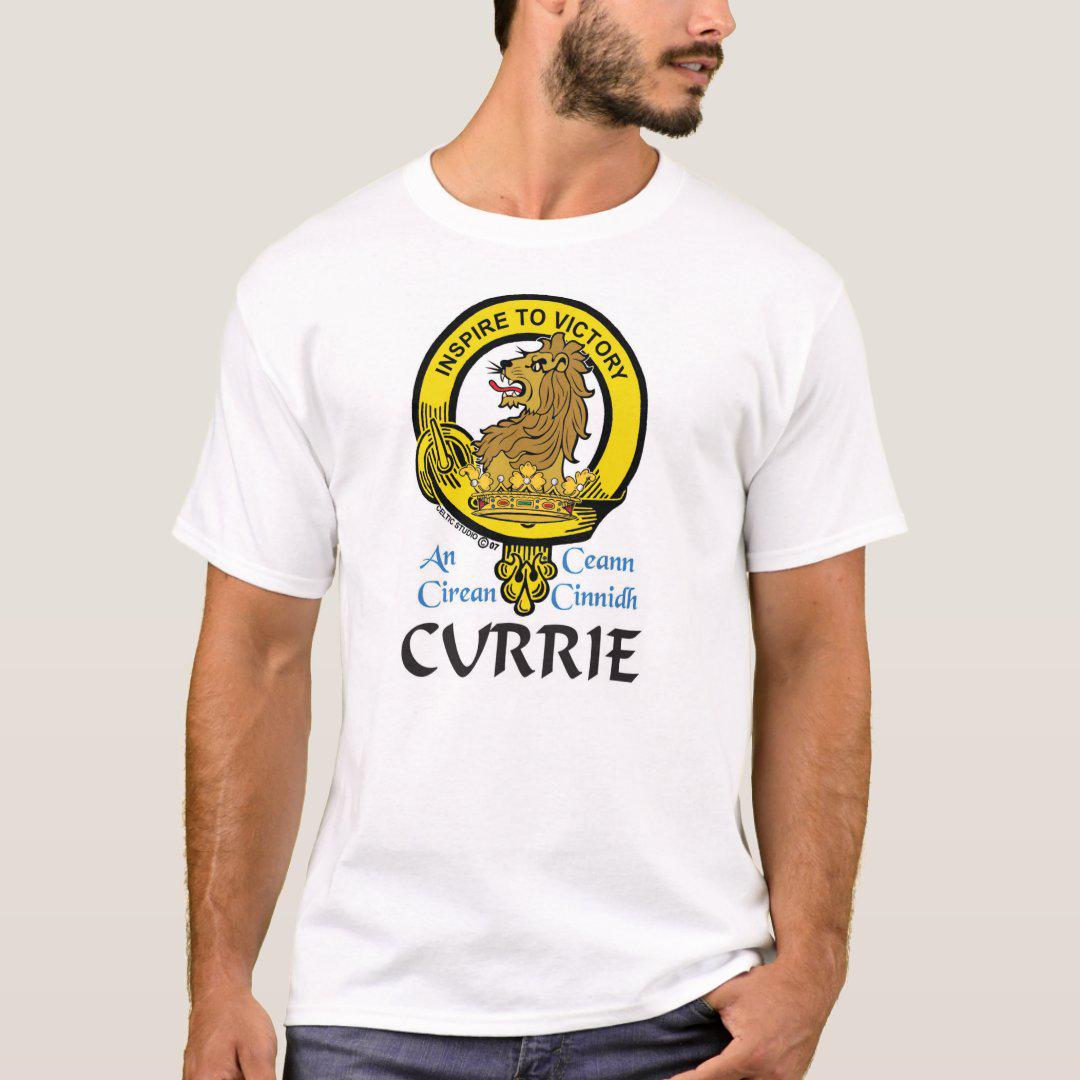 Currie Scottish Clan Crest Full T-Shirt, Family Crest Shirt