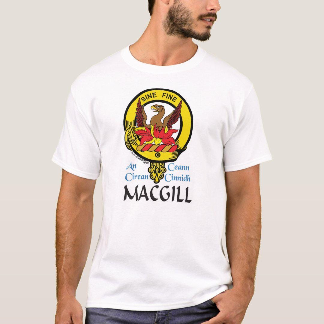 MacGill Scottish Clan Crest Full T-Shirt, Family Crest Shirt