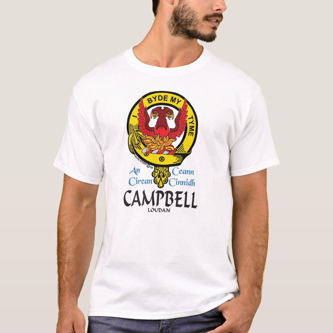 Campbell Loudoun Scottish Clan Crest Full T-Shirt, Family Crest Shirt
