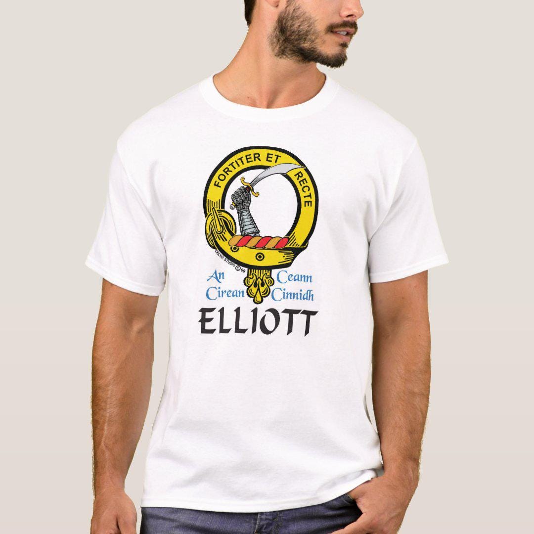 Elliott Scottish Clan Crest Full T-Shirt, Family Crest Shirt