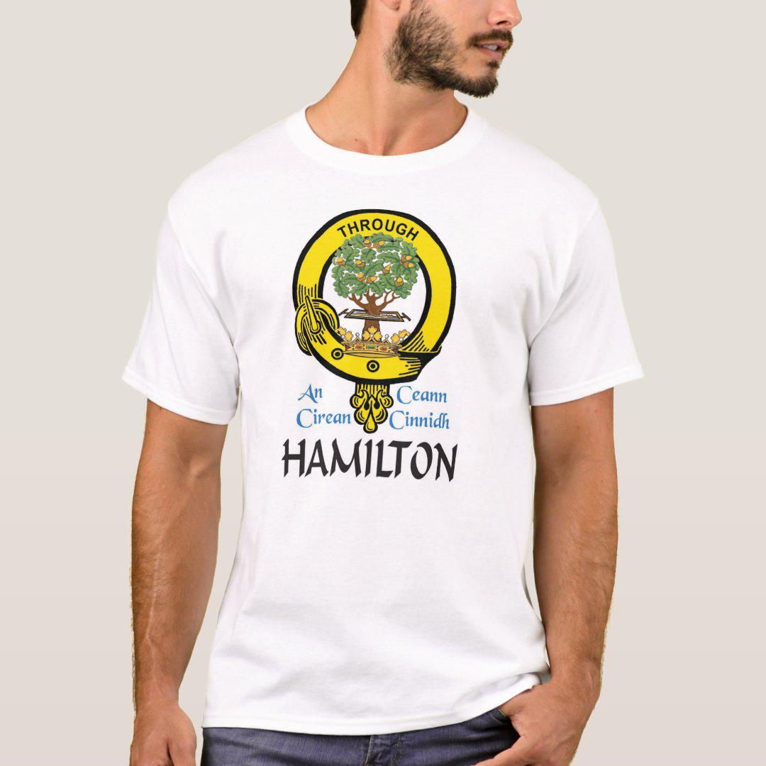 Hamilton Scottish Clan Crest Full T-Shirt, Family Crest Shirt
