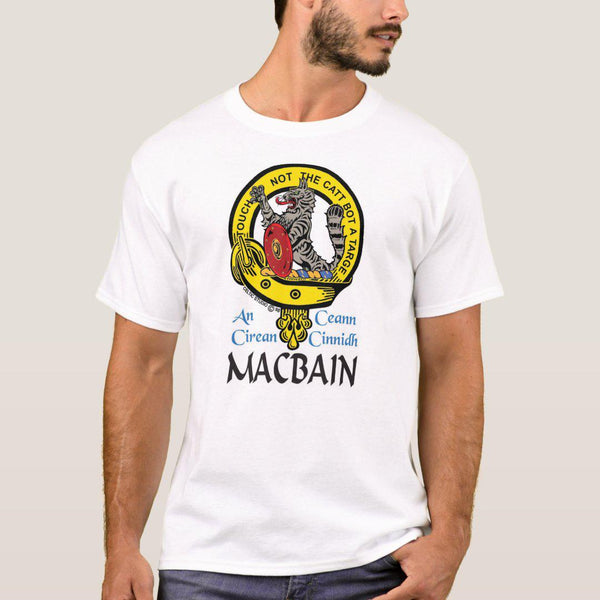 MacBain Scottish Clan Crest Full T-Shirt, Family Crest Shirt