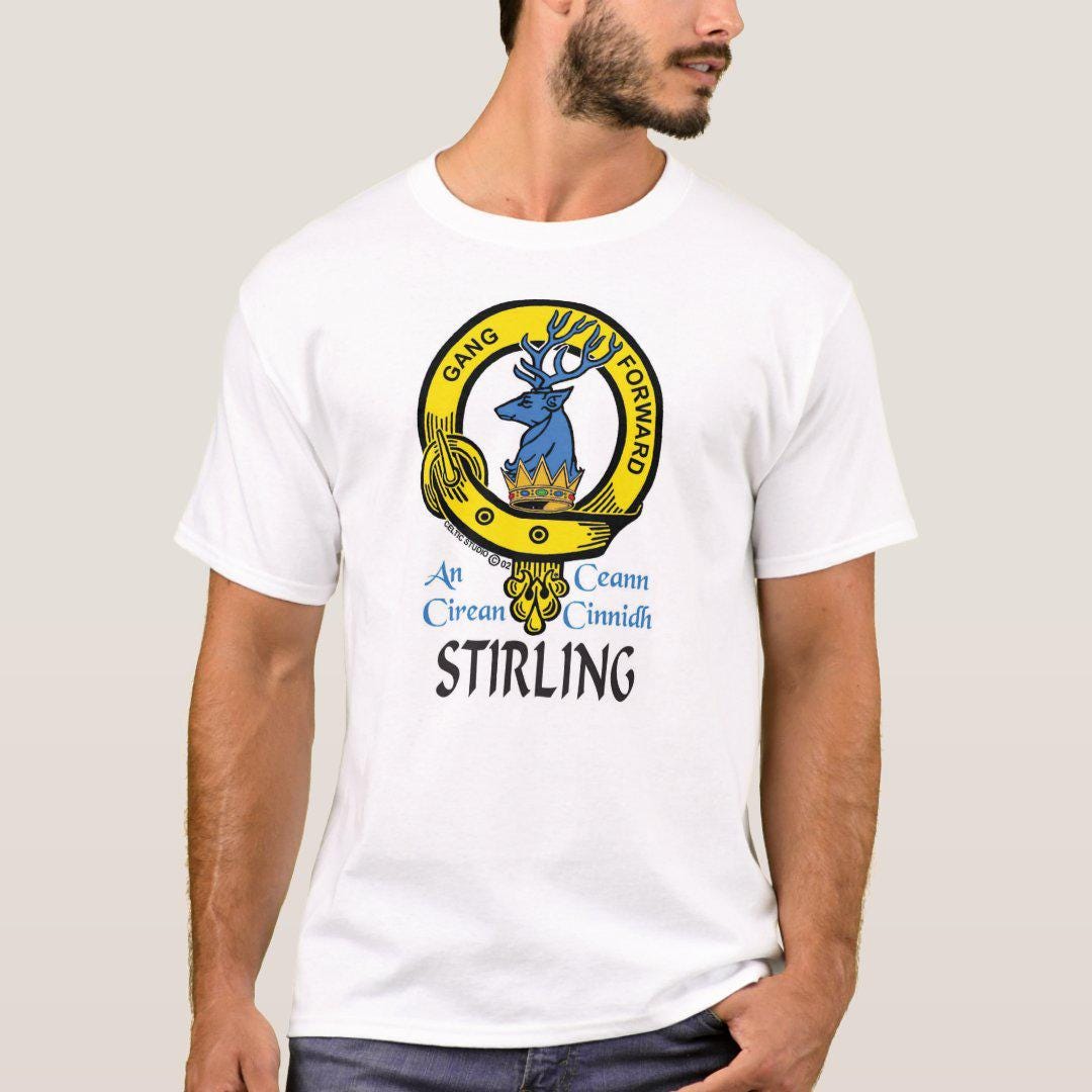 Stirling Scottish Clan Crest Full T-Shirt, Family Crest Shirt