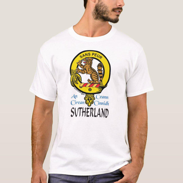 Sutherland Scottish Clan Crest Full T-Shirt, Family Crest Shirt