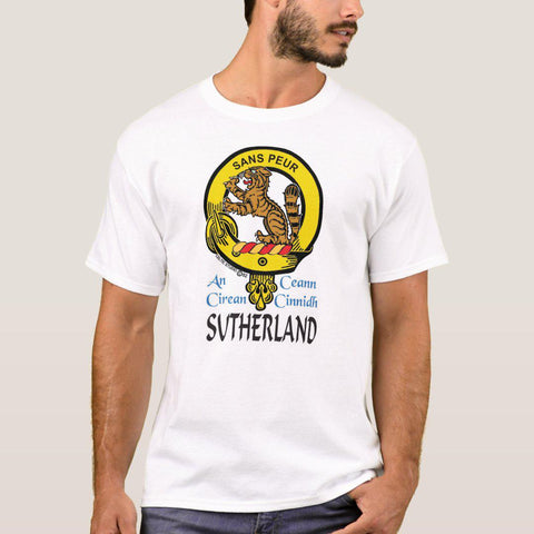 Sutherland Scottish Clan Crest Full T-Shirt, Family Crest Shirt