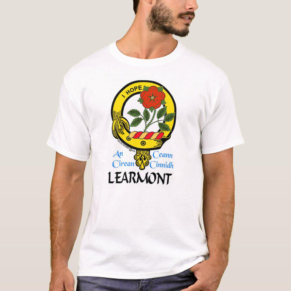 Learmont Rose Scottish Clan Crest Full T-Shirt, Family Crest Shirt