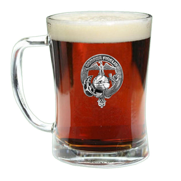 United States Marine Crops Badge Glass Beer Mug - Officially Licensed Product of the Marine Corps