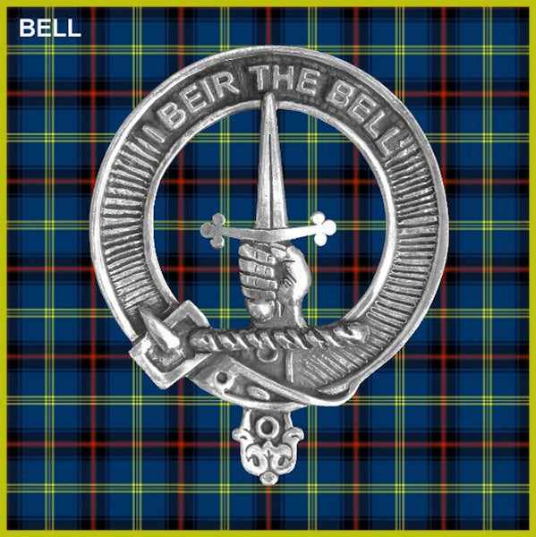 Bell Clan Crest Badge Glass Beer Mug