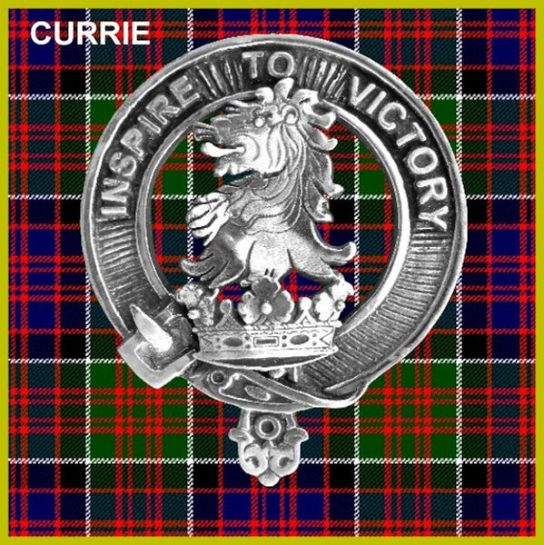 Currie Clan Crest Badge Glass Beer Mug