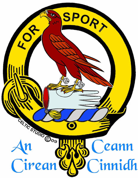 Clelland Clan Crest Badge Glass Beer Mug