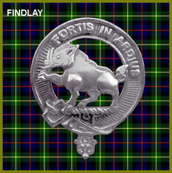 Findlay Clan Crest Badge Glass Beer Mug