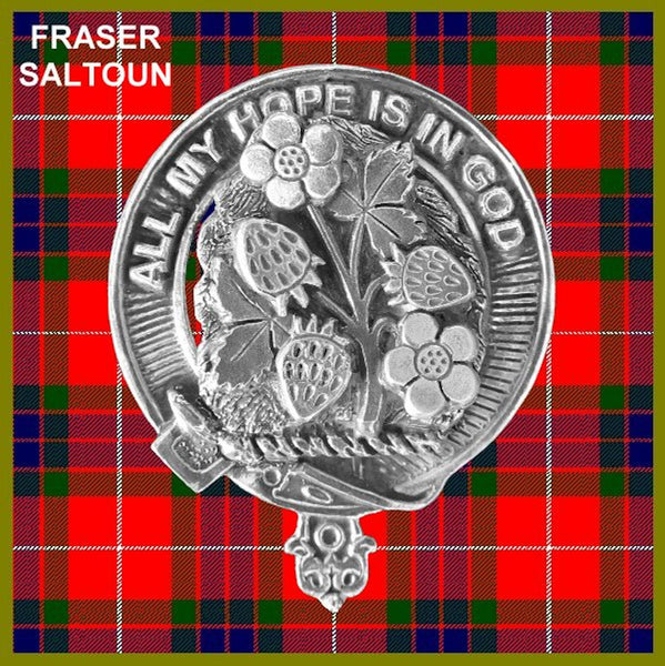 Fraser Saltoun Crest Badge Beer Mug, Scottish Glass Tankard