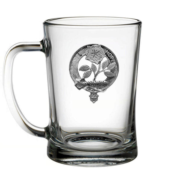 Learmont Clan Crest Badge Glass Beer Mug