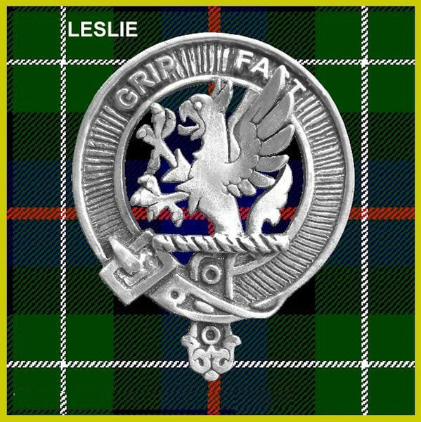 Leslie Clan Crest Badge Glass Beer Mug