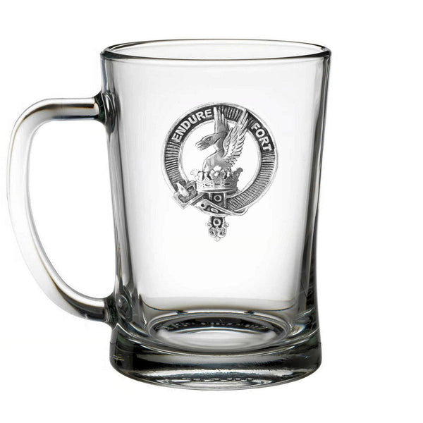Lindsay Clan Crest Badge Glass Beer Mug