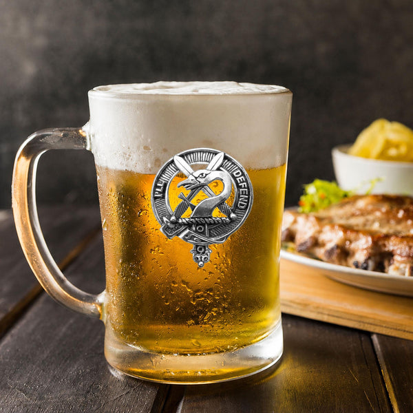 Lennox Clan Crest Badge Glass Beer Mug
