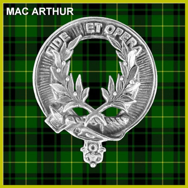 MacArthur Clan Crest Badge Glass Beer Mug