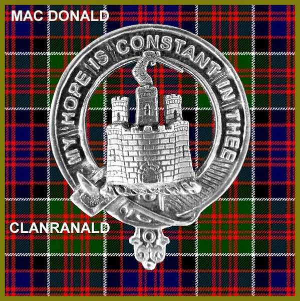 MacDonald Clanranald Clan Crest Badge Glass Beer Mug