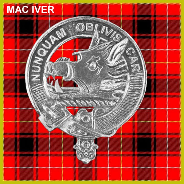 MacIver Clan Crest Badge Glass Beer Mug