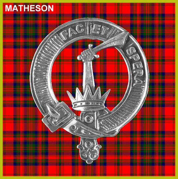 Matheson Clan Crest Badge Glass Beer Mug