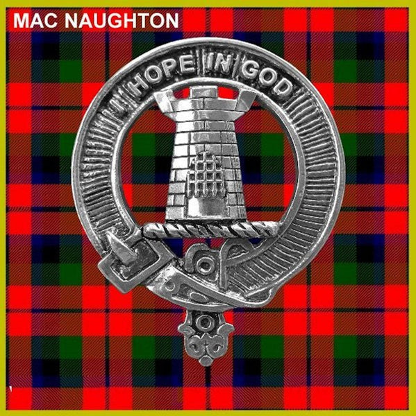 MacNaughton Clan Crest Badge Glass Beer Mug