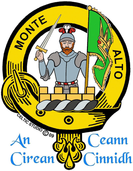 Mowat Clan Crest Badge Glass Beer Mug