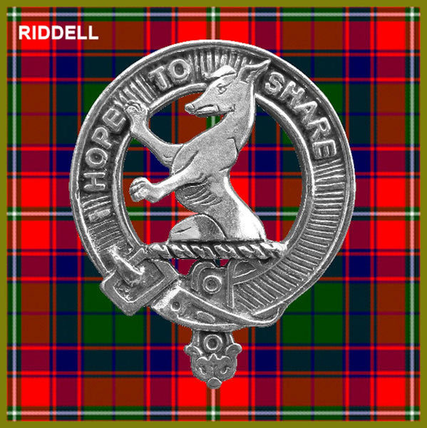 Riddell Clan Crest Badge Glass Beer Mug