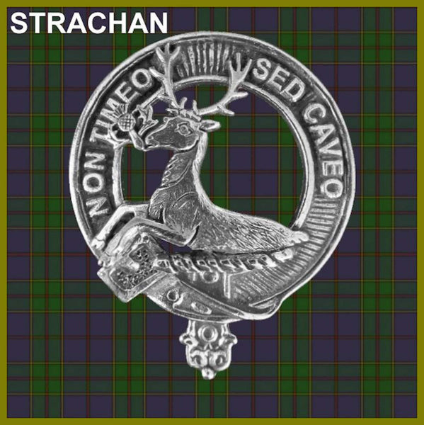 Strachan Clan Crest Badge Glass Beer Mug