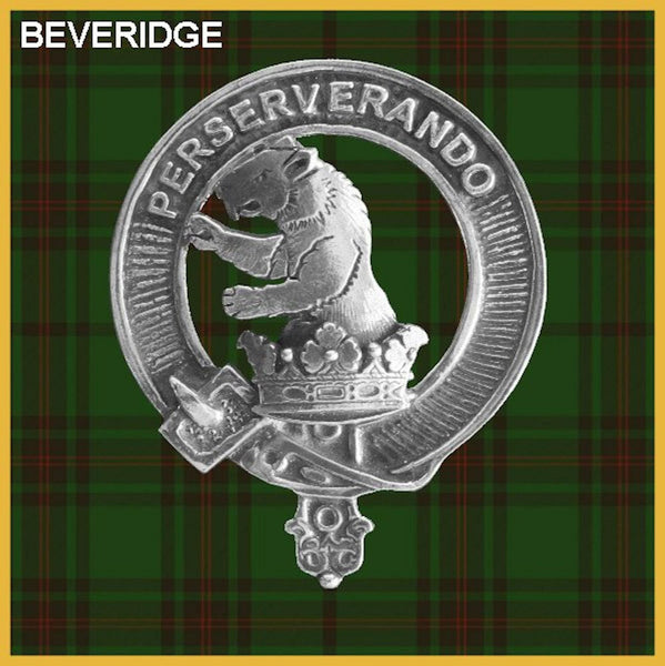 Beveridge Clan Crest Badge Glass Beer Mug