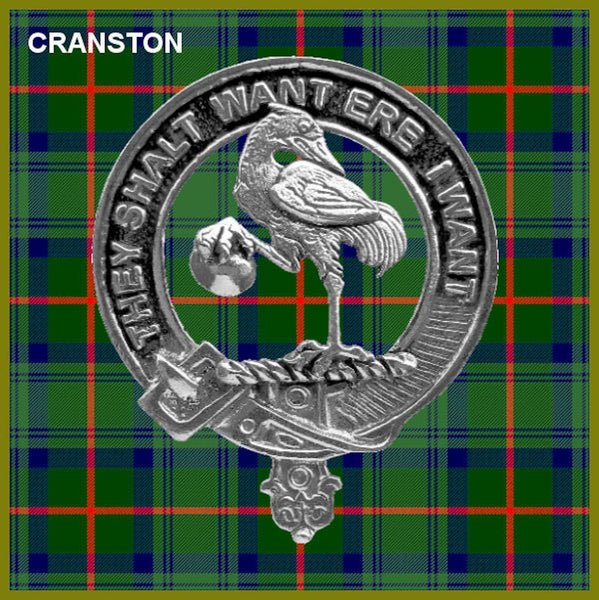 Cranston Clan Crest Badge Glass Beer Mug