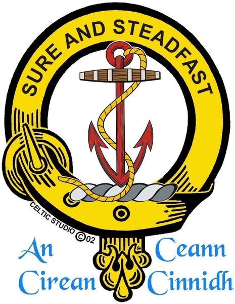Clark Clan Crest Badge Glass Beer Mug