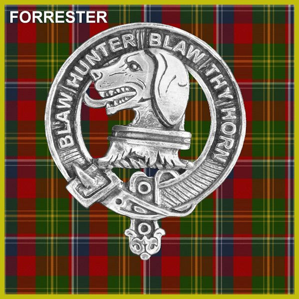 Forrester Clan Crest Badge Glass Beer Mug