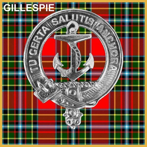 Gillespie Crest Badge Beer Mug, Scottish Glass Tankard