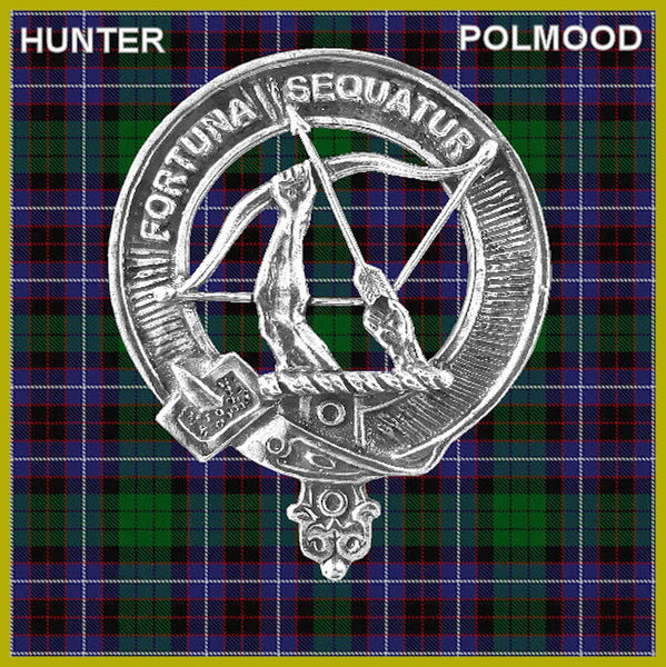 Hunter Polmood Crest Badge Beer Mug, Scottish Glass Tankard