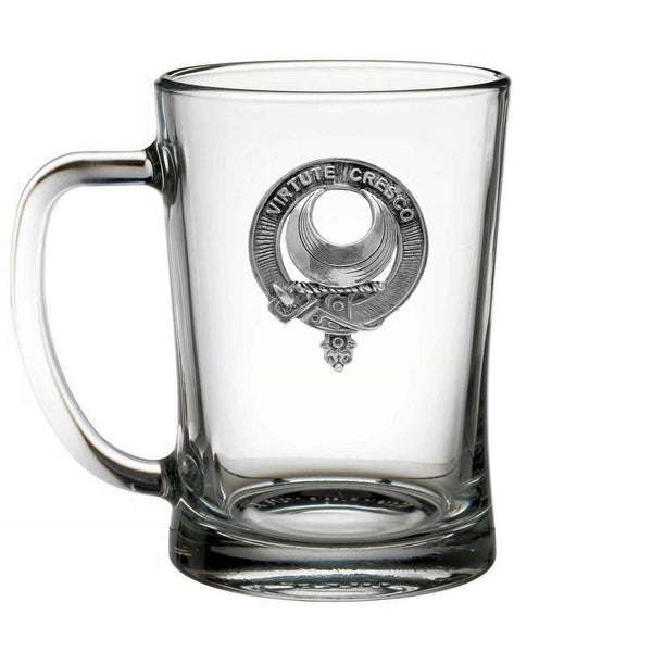 Leask Clan Crest Badge Glass Beer Mug