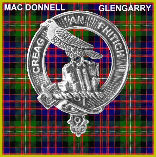 MacDonald Glengarry Clan Crest Badge Glass Beer Mug
