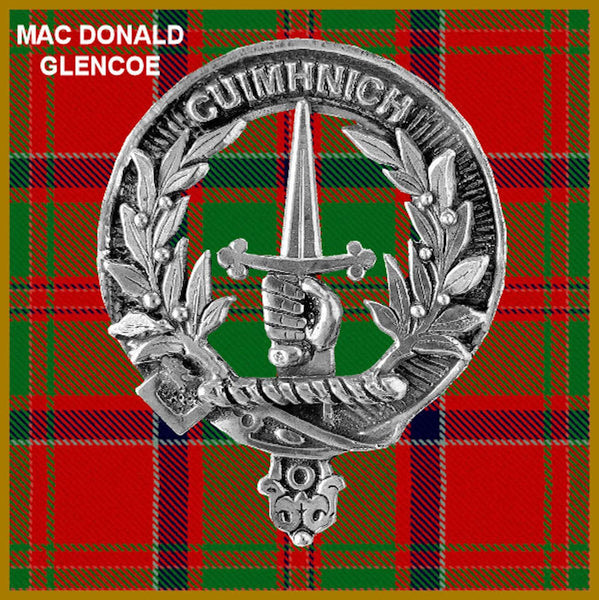 MacDonald Glencoe Clan Crest Badge Glass Beer Mug