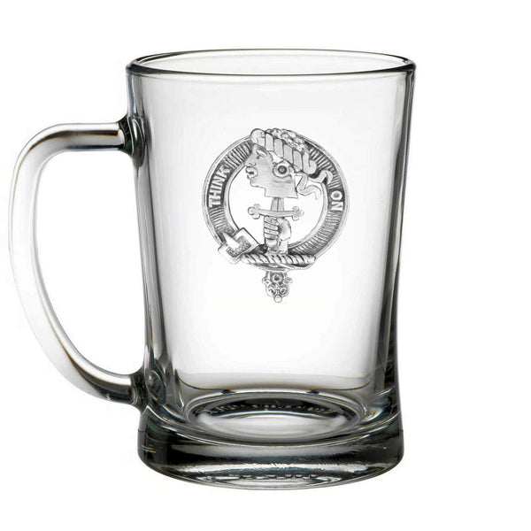MacLellan Clan Crest Badge Glass Beer Mug