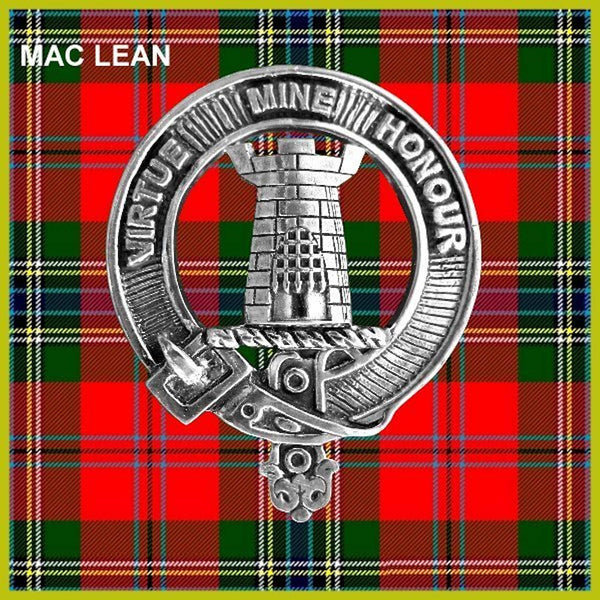 MacLean Clan Crest Badge Glass Beer Mug